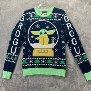 NWT Star Wars Grogu Snow Globe Sweater Size Small